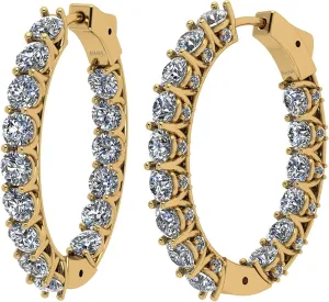 Central Diamond Center Zsa Zsa Oval Hoop Earrings Solid 925 Sterling Silver w/Pure Brilliance Zirconia, Simulated Diamond Hoops