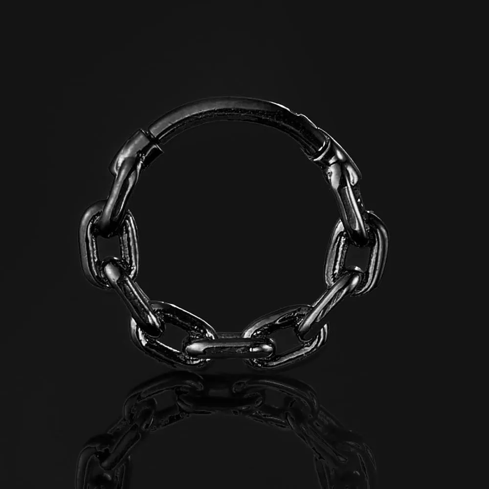 Chain Septum Rings 16G/(8mm,10mm,12mm) Nose ring Dainty Helix Daith Earrings for men/women 316L Stainless steel Daith Piercing Jewelry Silver Gold Black