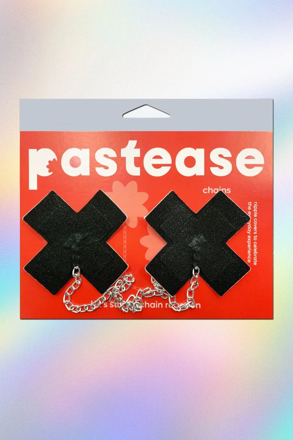Chained Liquid Black Cross Nipple Pasties by Pastease