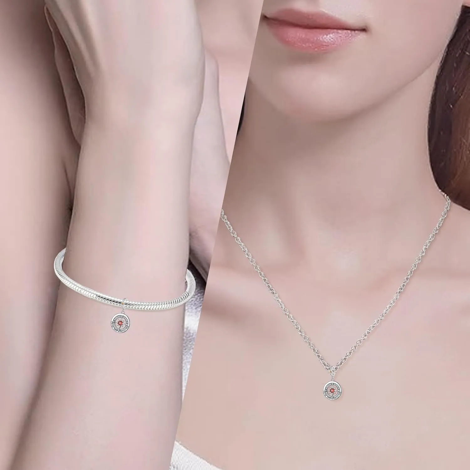 Charms Beads 925 Sterling Silver Animal Leaf Ocean Gold Travel Dangle Pendant with 5A Cubic fits for Charms Bracelets for Woman Mother's Day Christmas Birthday Gift