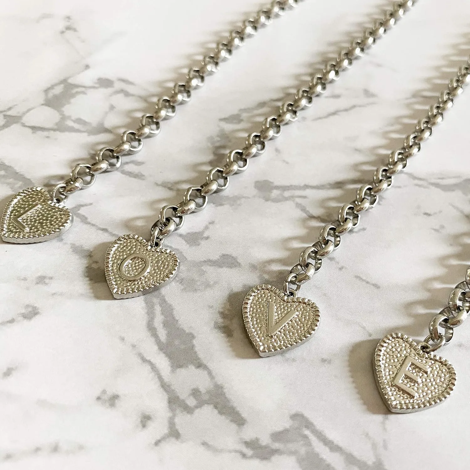 choice of all Heart Initial Bracelet for Women Silver Charm Bracelets for Women Stainless Steel Letters Alphabet Ankle Bracelets for Women Trendy Gift