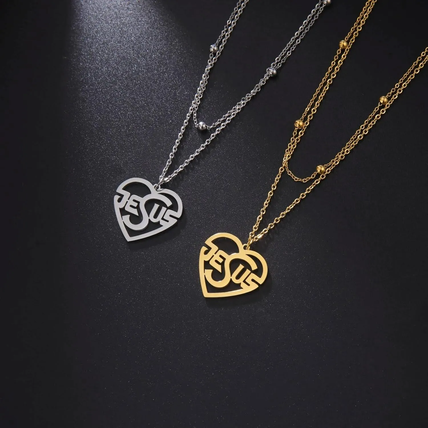 Christian Jesus Heart Necklace For Women Stainless Steel Pendant Necklace Jewelry 2023 Birthday Anniversary