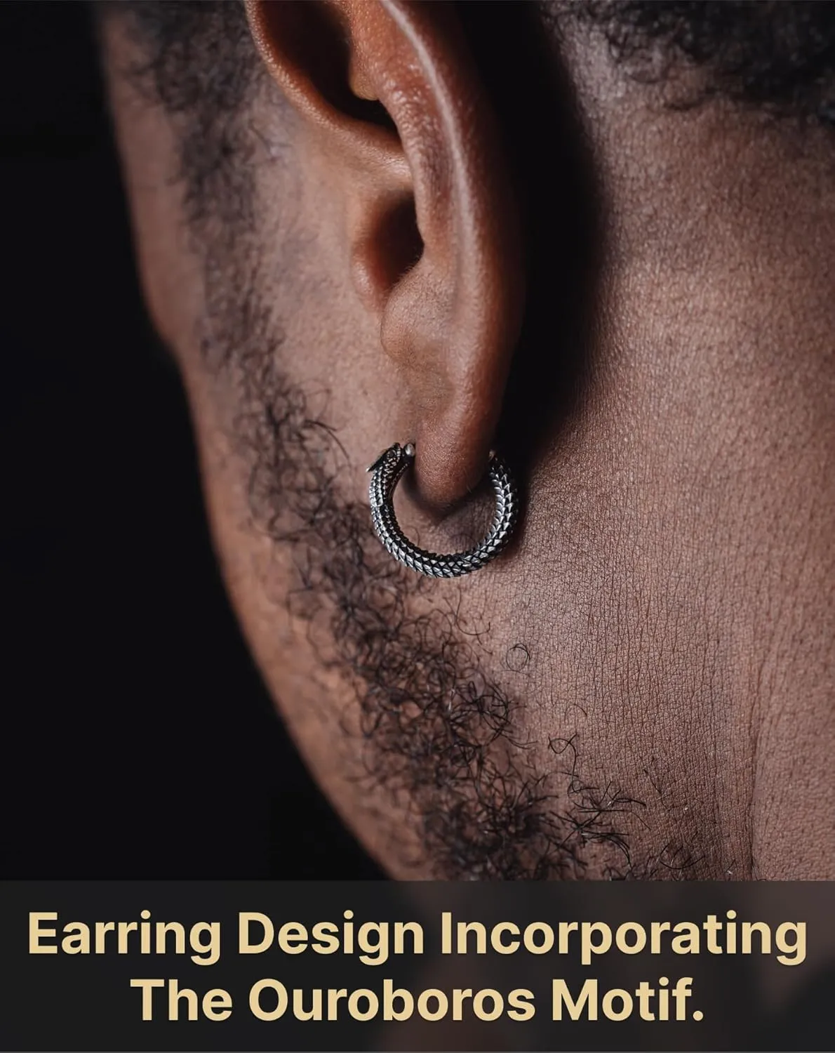 COPPERTIST.WU Ouroboros Earrings Snake Huggie Hoop Earrings 10.7mm Small Hoop Silver Earrings Hypoallergenic Earrings Jewelry Gifts for Men Women