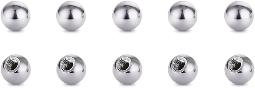 COTTVOTT Threaded 316L Steel Replacement Balls Piercing Parts for Body Jewelry 14G 16G Barbell
