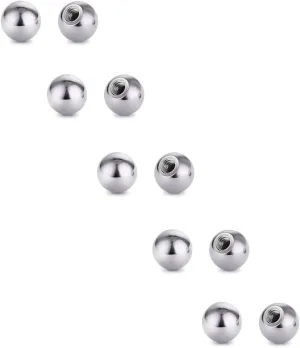 COTTVOTT Threaded 316L Steel Replacement Balls Piercing Parts for Body Jewelry 14G 16G Barbell