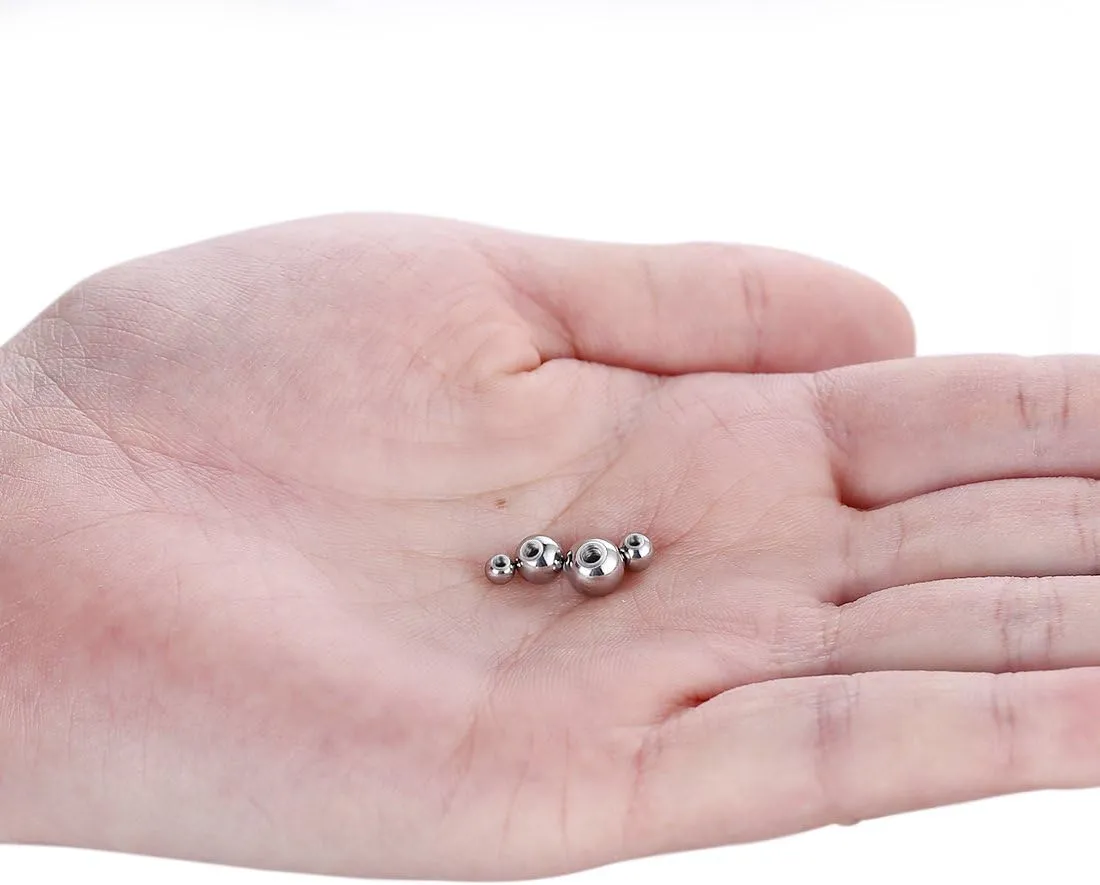 COTTVOTT Threaded 316L Steel Replacement Balls Piercing Parts for Body Jewelry 14G 16G Barbell