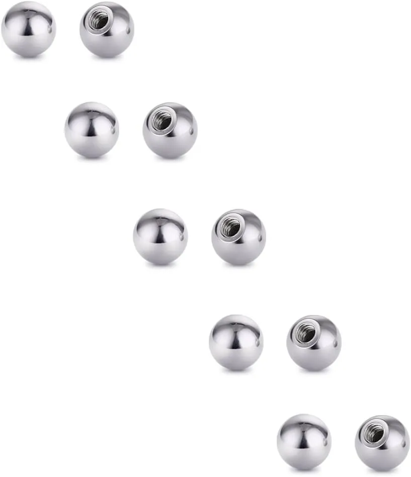 COTTVOTT Threaded 316L Steel Replacement Balls Piercing Parts for Body Jewelry 14G 16G Barbell