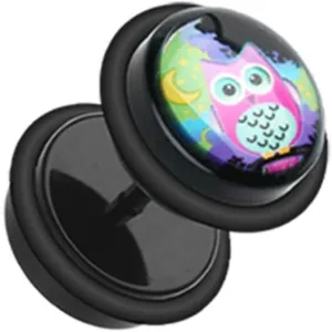 Covet Jewelry Midnight Owl Acrylic Fake Plug with O-Rings