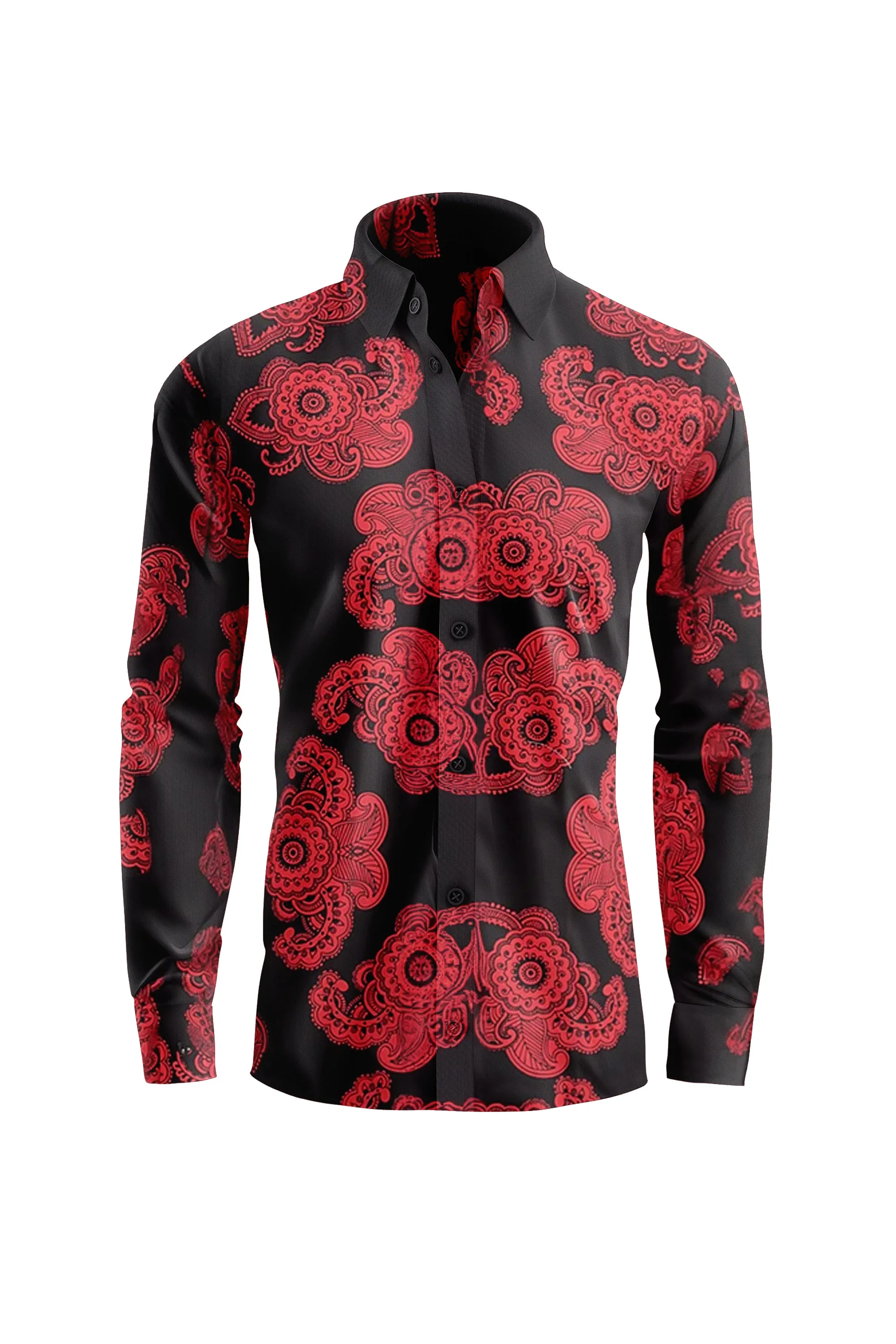 Crimson Rhapsody Printed Casual Shirt