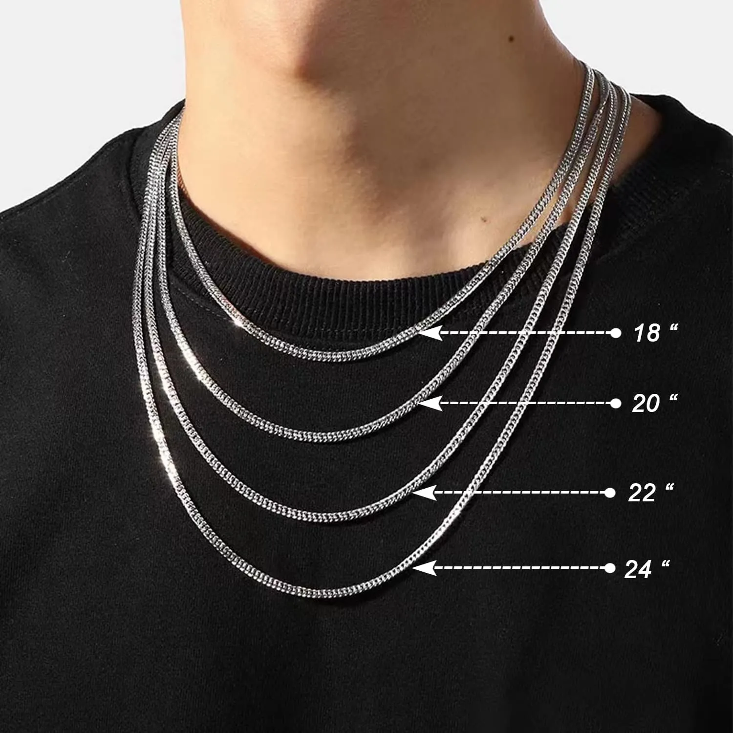 Cross Necklace for Men Women Stainless Steel Cross Pendant Necklaces Chain 20 22 24 Inches