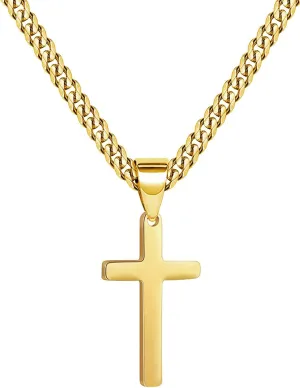 Cross Necklace for Men Women Stainless Steel Cross Pendant Necklaces Chain 20 22 24 Inches
