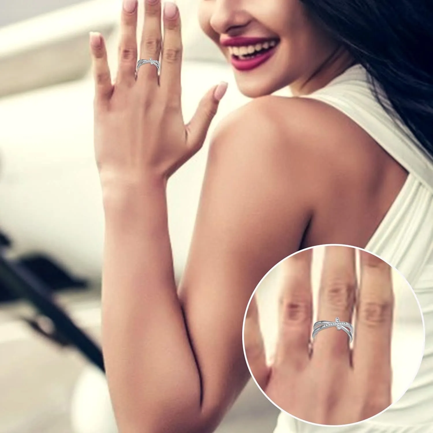Cross Rings for Women 925 Sterling Silver Faith Cross Rings Christian Religious Jewelry Gifts for Men