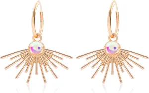 Crystal Tulip Elegant Gold-Plated Sun Bohemian Vintage Filigree Cute Bird Starfish Earrings - Sea Shell Beach Purple Flower Valentines Day Love Heart Arrow Hook Red Love Heart Earrings