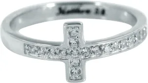 Custom Statement Ring for Women Personalized Sterling Silver Faith Hope Love Sideways Cross Ring Sideways Diamond Cross Band Ring Gift