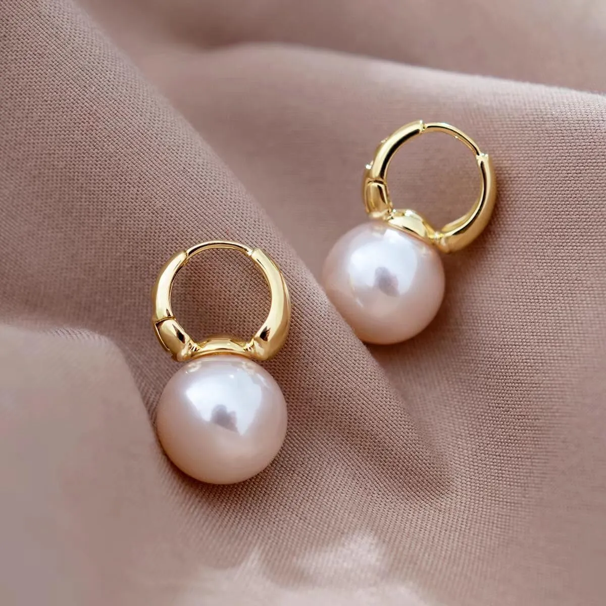 Dainty Gold Pearl Earrings for Women, Trendy 14k Gold Filled Freshwater CZ Leaf Bow Pearl Dangle Drop Earrings Lightweight Hypoallergenic Bridesmaid Stud Earring Wedding Statement Jewelry for Women Gifts
