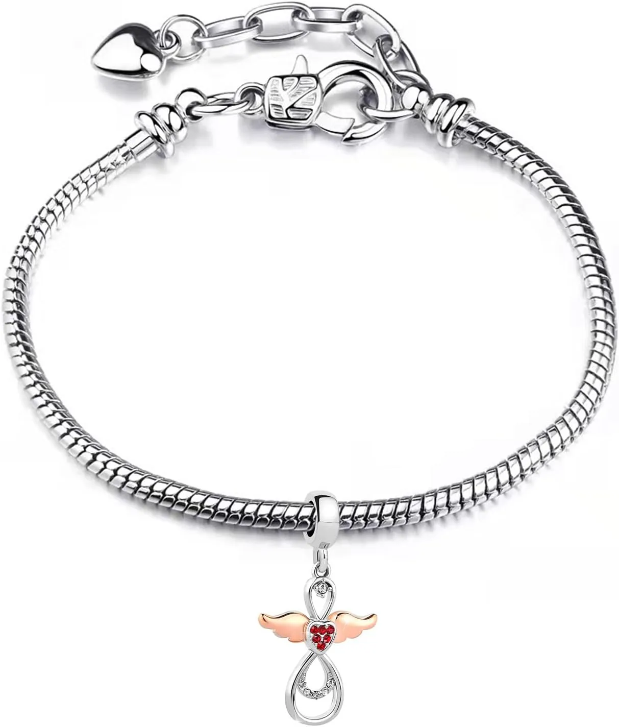 Dangle Guardian Angel Charm Compatible with Pandora Charms Bracelets