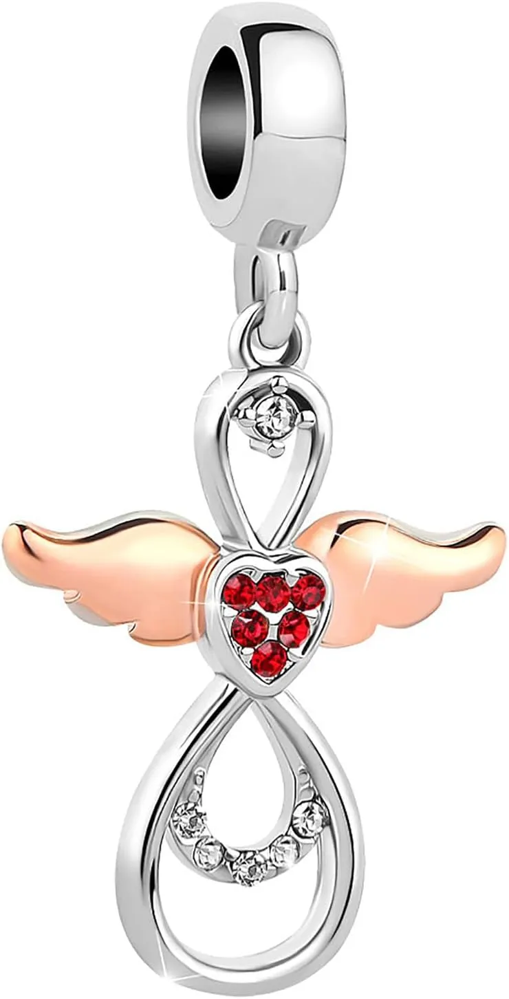 Dangle Guardian Angel Charm Compatible with Pandora Charms Bracelets