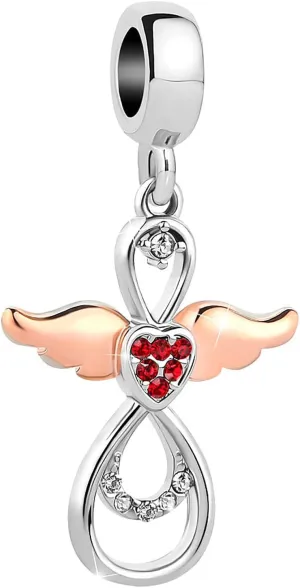 Dangle Guardian Angel Charm Compatible with Pandora Charms Bracelets