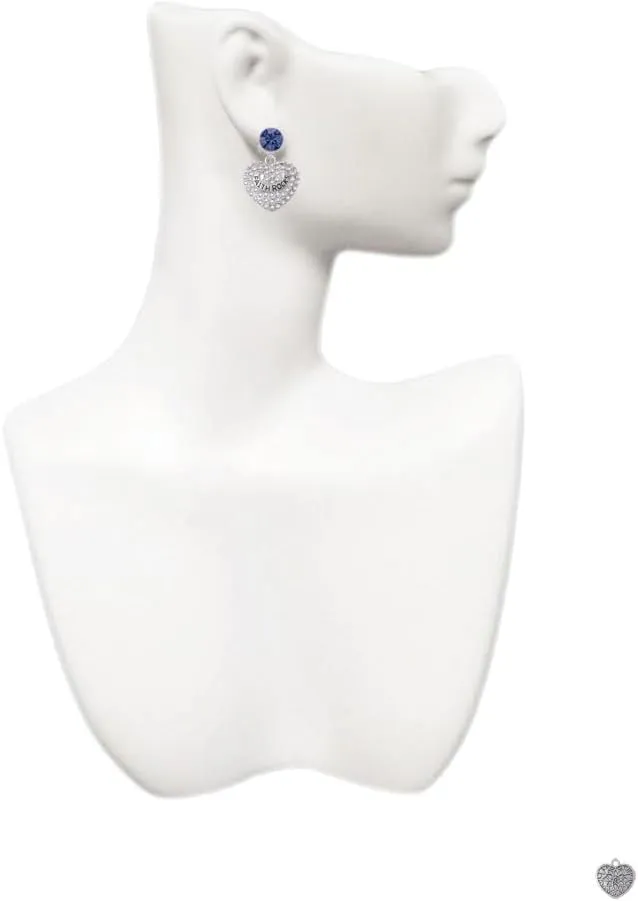 Delight Jewelry Silvertone Faith Rocks on AB Crystal Heart - Large Crystal Clip on Earrings