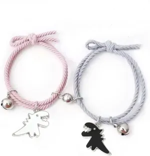 Dinosaur Couple Bracelets Mutual Attraction Dinosaur Bracelet for Couples Best Friend 2Pcs Dinosaur Bracelet Set Long Distance Friendship Dinosaur Matching Bracelets