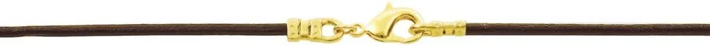 DragonWeave Gold Plated 1.8mm Fine Brown Leather Cord Necklace
