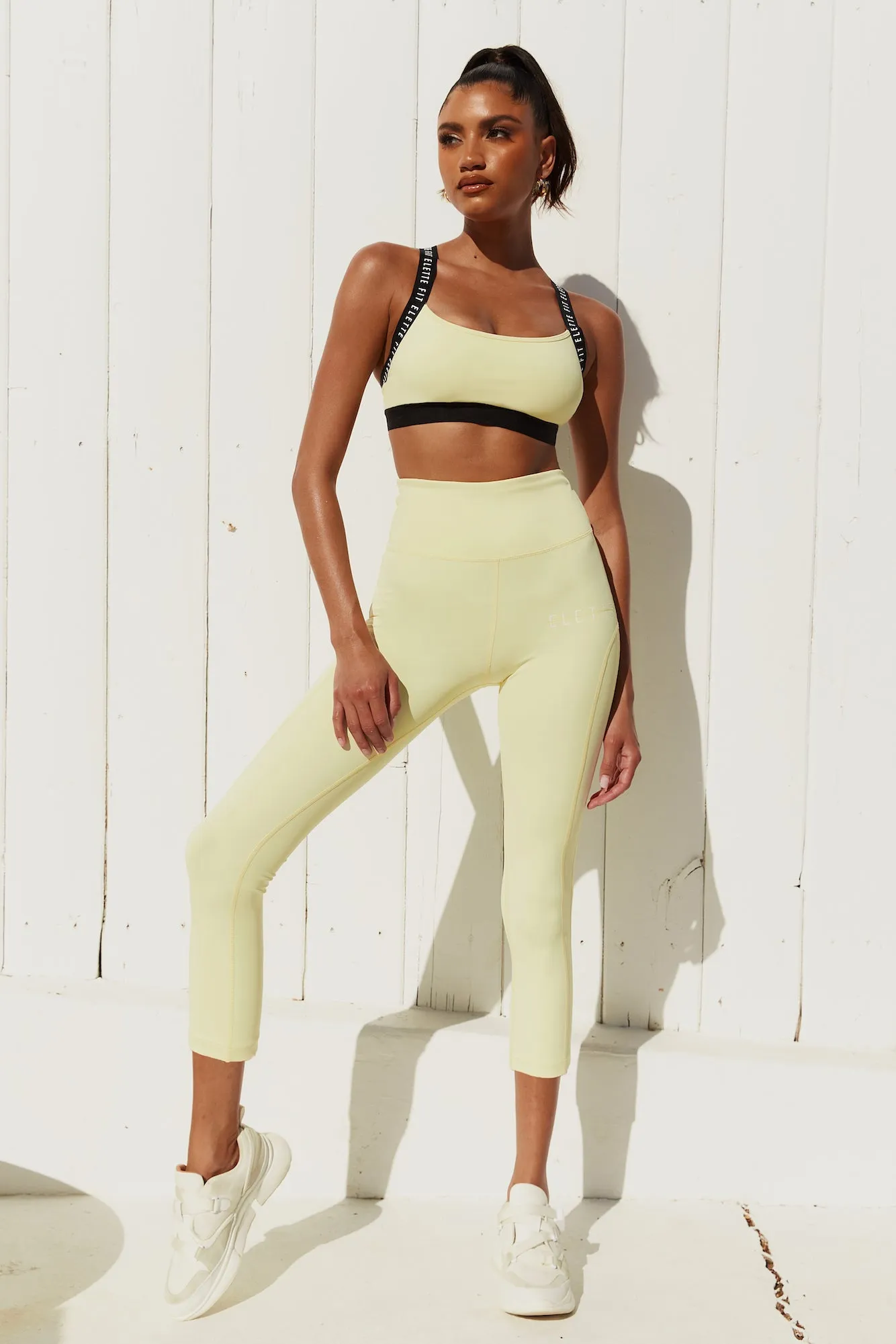 ELETTE FIT Coastal Cool Down Crop Yellow