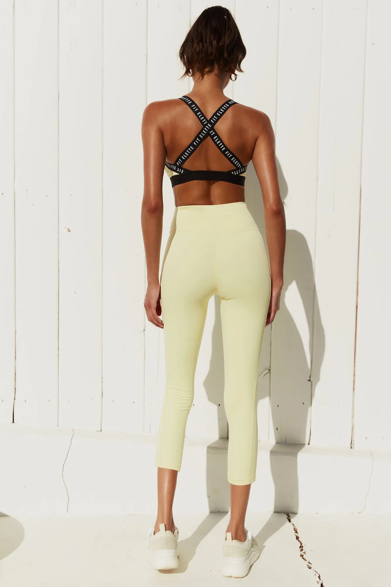 ELETTE FIT Coastal Cool Down Crop Yellow