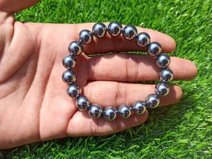 Elite Shungite beaded Bracelet Stretch Elastic, Stretchy Stones Bracelets Energy Jewelry Powerful Defender Spiritual Healing Chakra Balance size : 10 mm