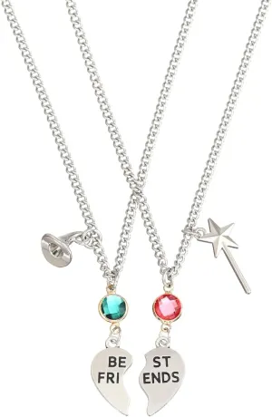 Elphaba Glinda Friendship Matching Bracelets - Wicked Musical Merch Witch Hat Crown Wand Heart Charm Necklaces - BFF Couple Accessories Christmas Valentine's Day Gift Set of 2
