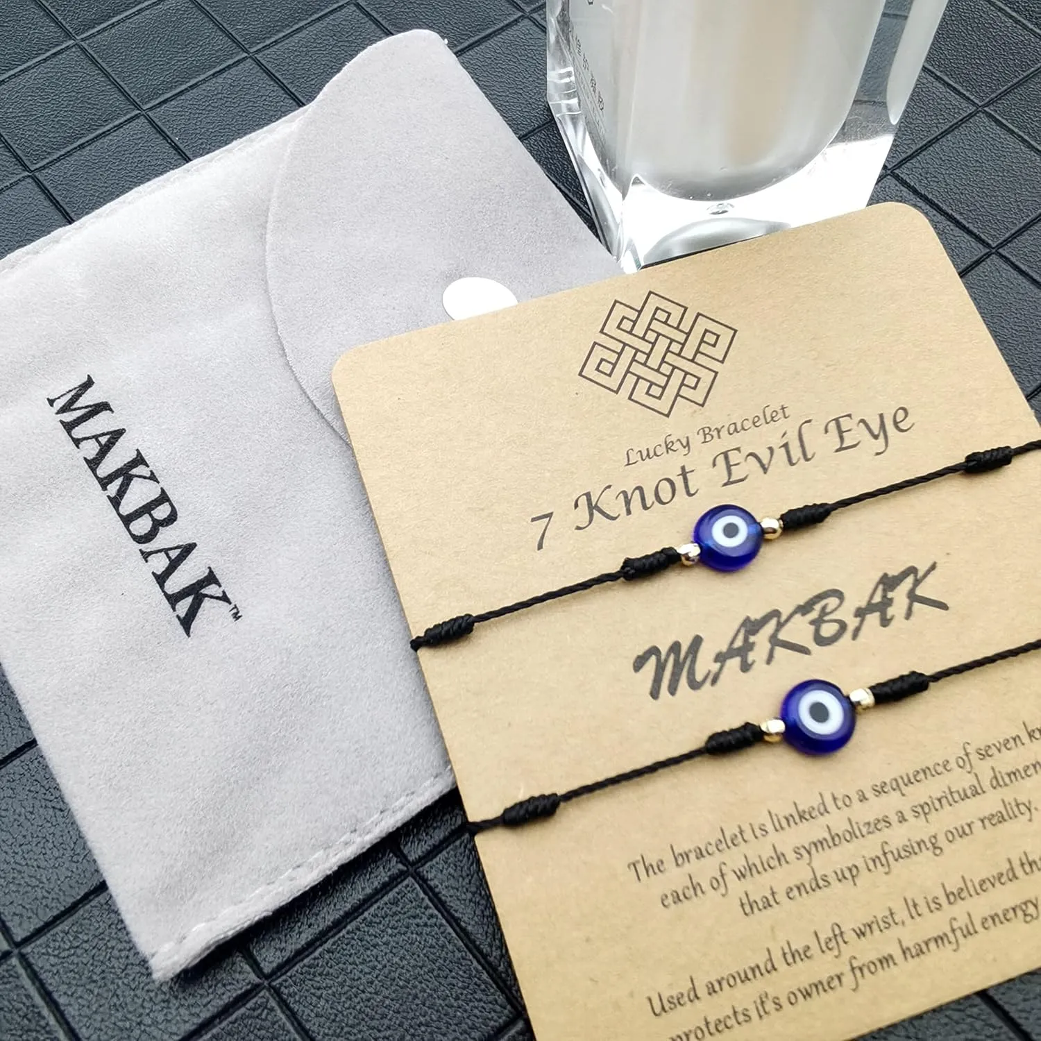 Evil Eye 7 Knot Lucky Bracelets for Women Men Adjustable Lucky Amulet Black Red String Bracelet for Protection Family Friends