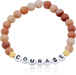 Faith Brave Love Inspirational Bracelets, Natural Matte Aventurine Beads Bracelet 17cm/6.7inch