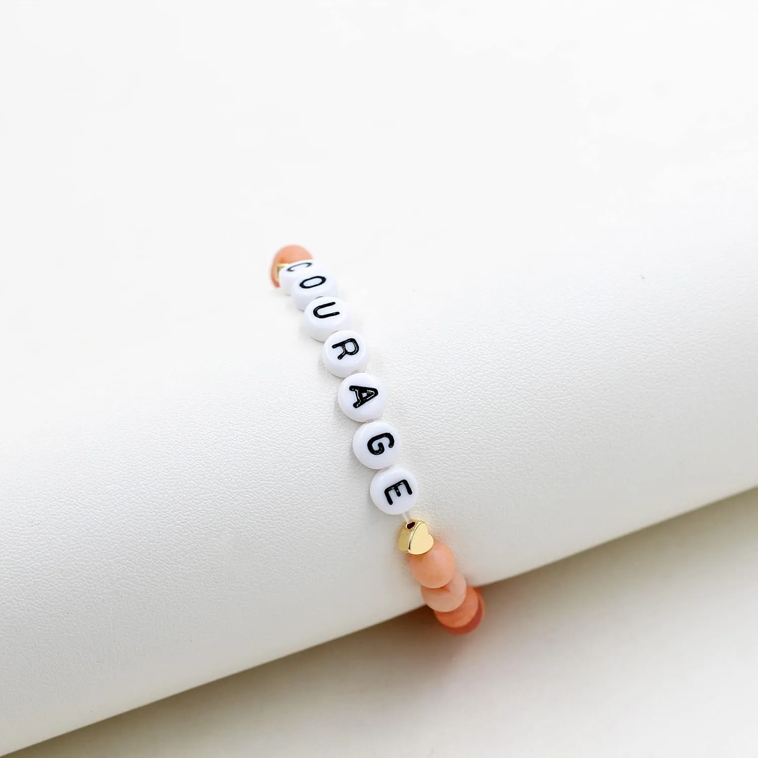 Faith Brave Love Inspirational Bracelets, Natural Matte Aventurine Beads Bracelet 17cm/6.7inch