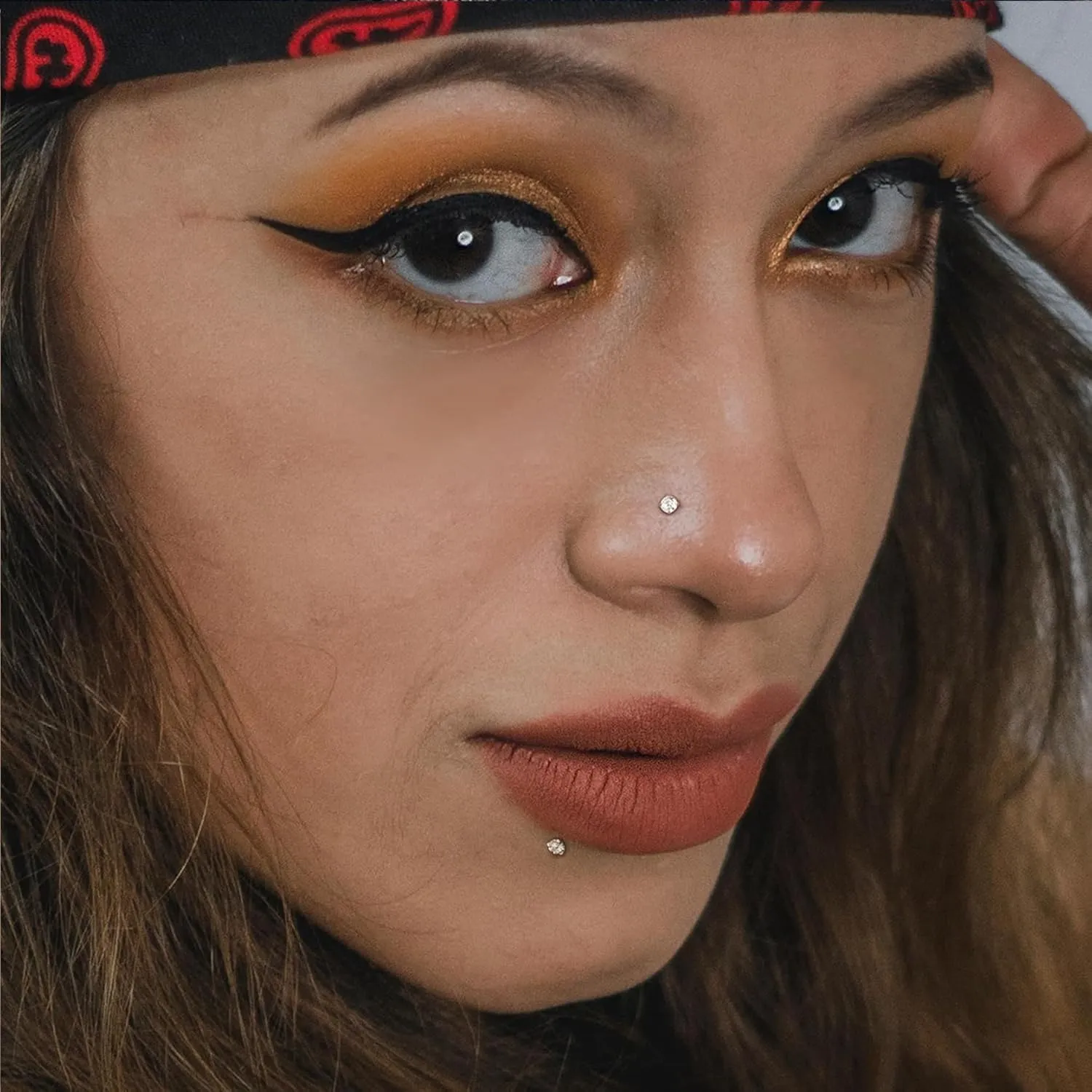 Flat Back Gold Nose Rings 18G 20G Surgical Steel Nose Rings Hoops Threadless Nose Studs Flat Back Earrings Push in Helix Tragus Nose Piercing Jewelry For Women Men