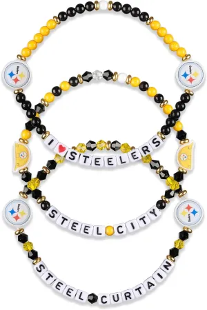 FOCO Pittsburgh Steelers NFL 3 Pack Team Friendship Bracelet