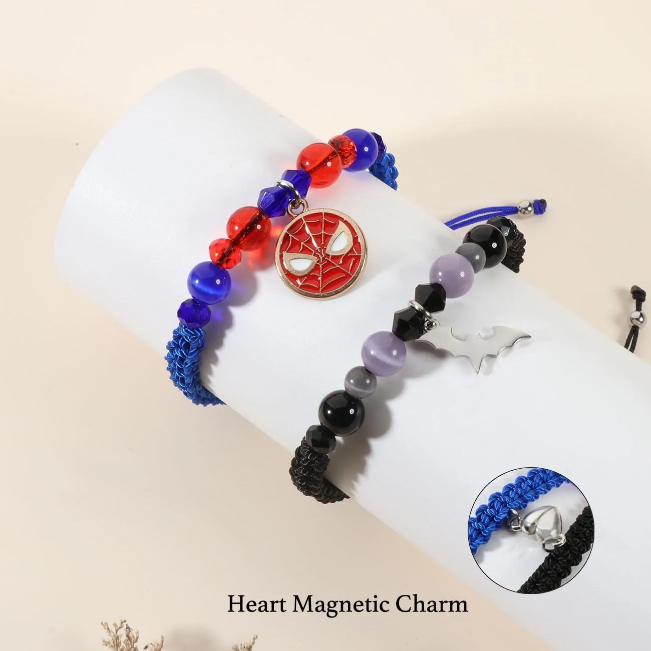 Friendship/Couples Bracelets Set, Birthday Valentine's Day Jewelry Gifts for BF GF Daughter Sister Bestie,Spider Kitty Gwen Matching Bracelet for Couples Best Friend