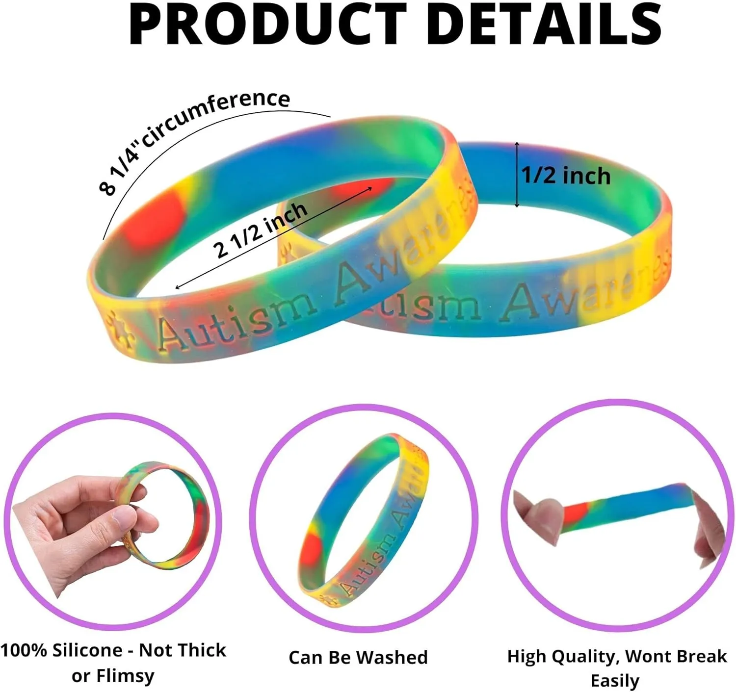 Fundraising For A Cause | Autism Awareness Silicone Bracelets  Inexpensive Aspergers & Autism Awareness Rubber Wristbands