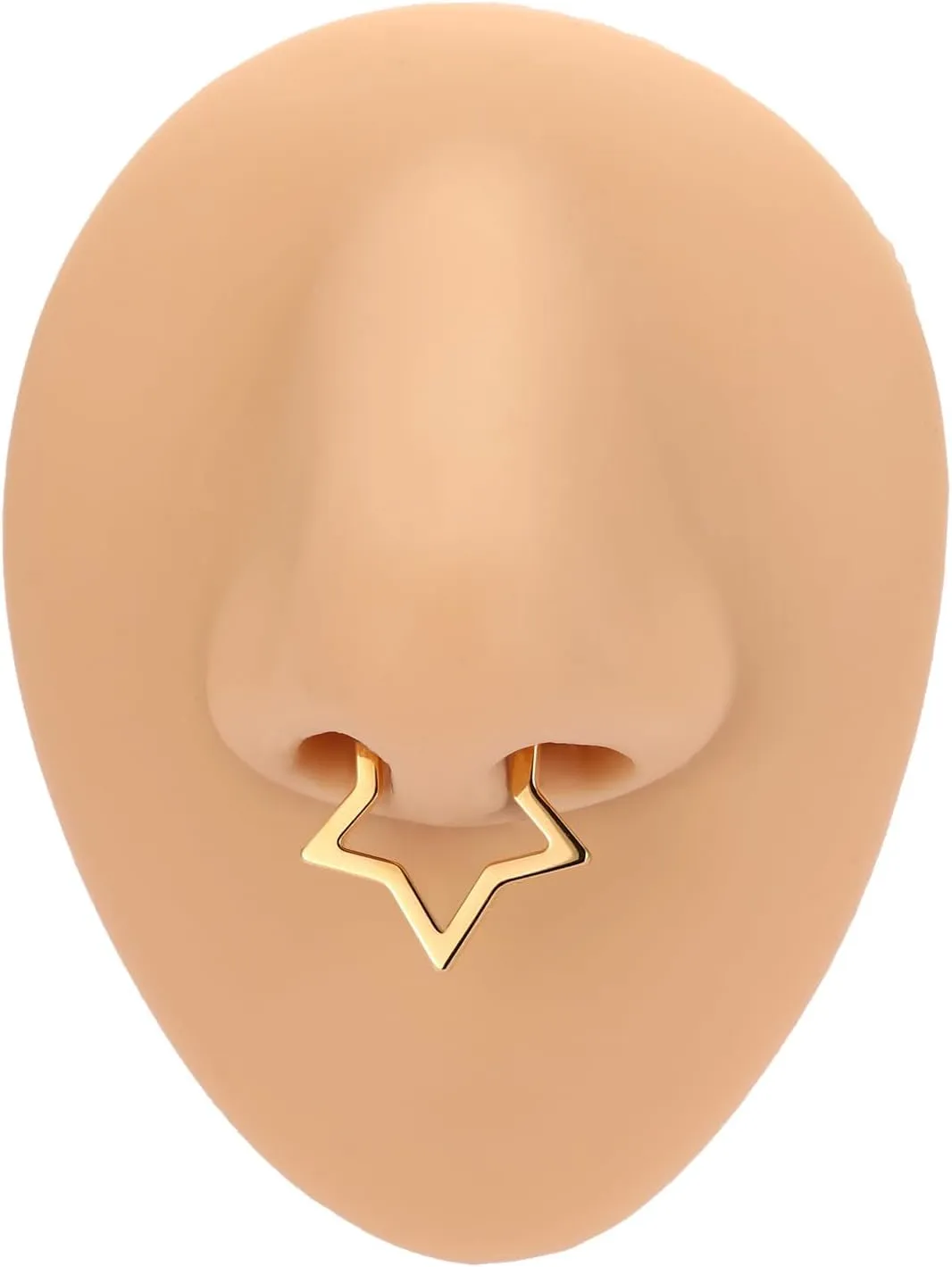 FUNLMO Star Septum Jewelry Daith Piercing Jewelry Nose Ring Huggie Earring Cartilage Earring Tragus Helix Rook Conch Piercing Jewelry 316L Surgical Steel