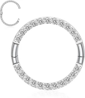 FUNLMO Titanium Nose Ring Hoop Septum Daith Helix Tragus Rook Cartilage Piercing Jewelry Half Closure Secure Hook Hinge Segment Ring 16G 6mm to 10mm