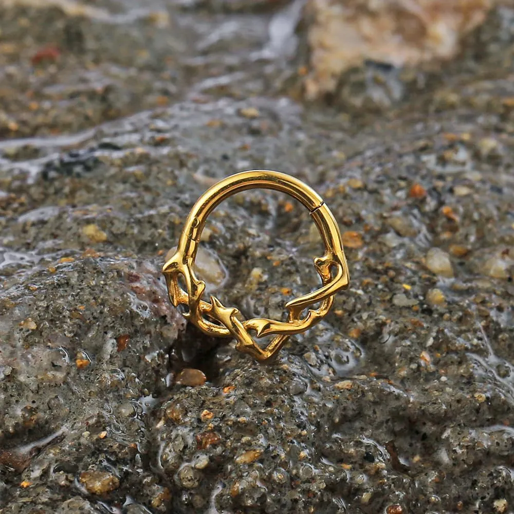 G23 Titanium Septum Ring Hoop,16G ASTM F136 Titanium Nose rings Jewelry Clicker Cartilage Earring Hinged Segment Daith Piercing Black silver gold 1PCS