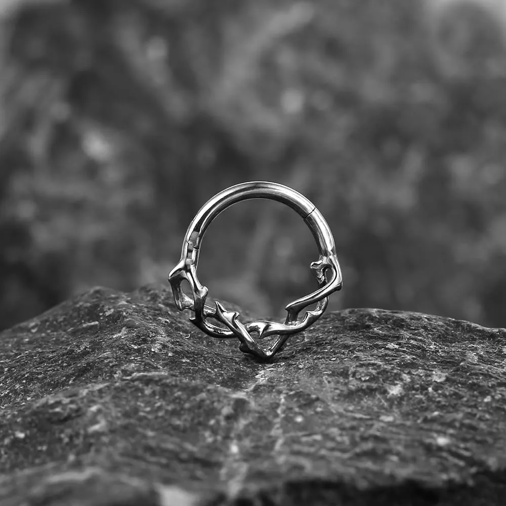 G23 Titanium Septum Ring Hoop,16G ASTM F136 Titanium Nose rings Jewelry Clicker Cartilage Earring Hinged Segment Daith Piercing Black silver gold 1PCS