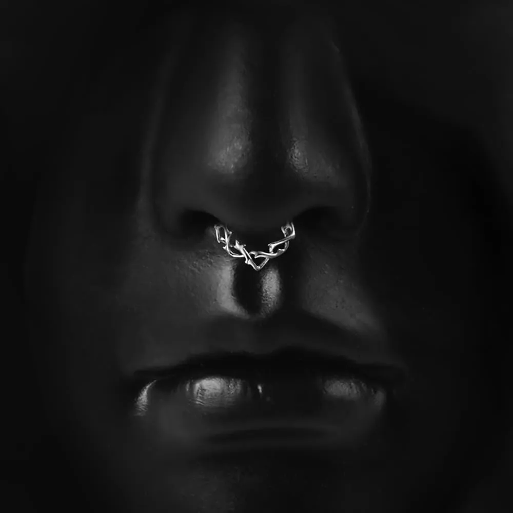 G23 Titanium Septum Ring Hoop,16G ASTM F136 Titanium Nose rings Jewelry Clicker Cartilage Earring Hinged Segment Daith Piercing Black silver gold 1PCS