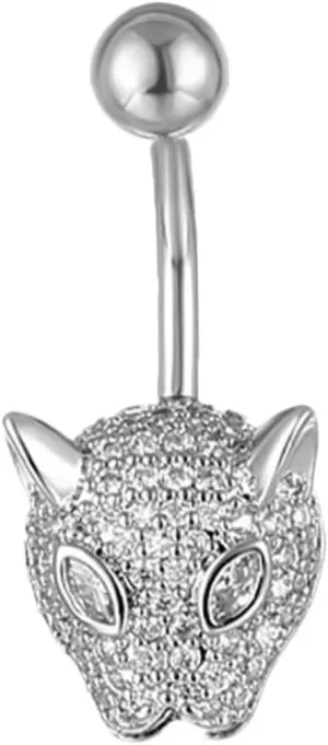 Gatuida Leopard Print Navel Ring Stainless Steel Piercing Belly Button Jewelry Zircon Belly Button Ring for Women