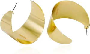 Geometric Chunky Hoop Earrings Large Vintage Statement Hypoallergenic Gold Plated Boho Earrings Jewelry for Women Wedding Gifts