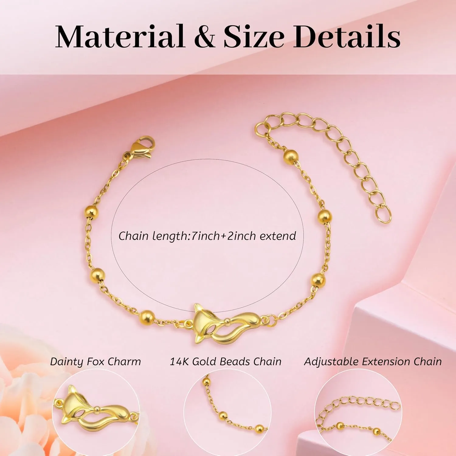 Gold Bracelets for Women 14K Gold Plated Horse/Snake/Butterfly/Fox Bracelet for Women Friendship Bracelets Birthday Retirement Inspirational Gifts for Women