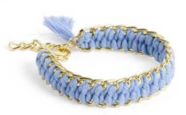 Gold Bracelets w/ Woven Threads & Tassels