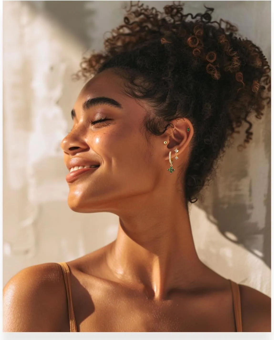 Gold Flat Back Stud Earrings Set Surgical Stainless Steel Dainty Cartilage Earring Pack for Women Men
