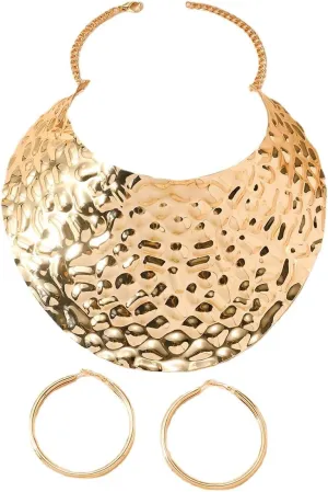 Gold Necklaces for Women Chunky Gold Silver Choker Necklace Statement Egyptian Jewelry for Women Men Gold Costume Jewelry Sets Accessories Gift
