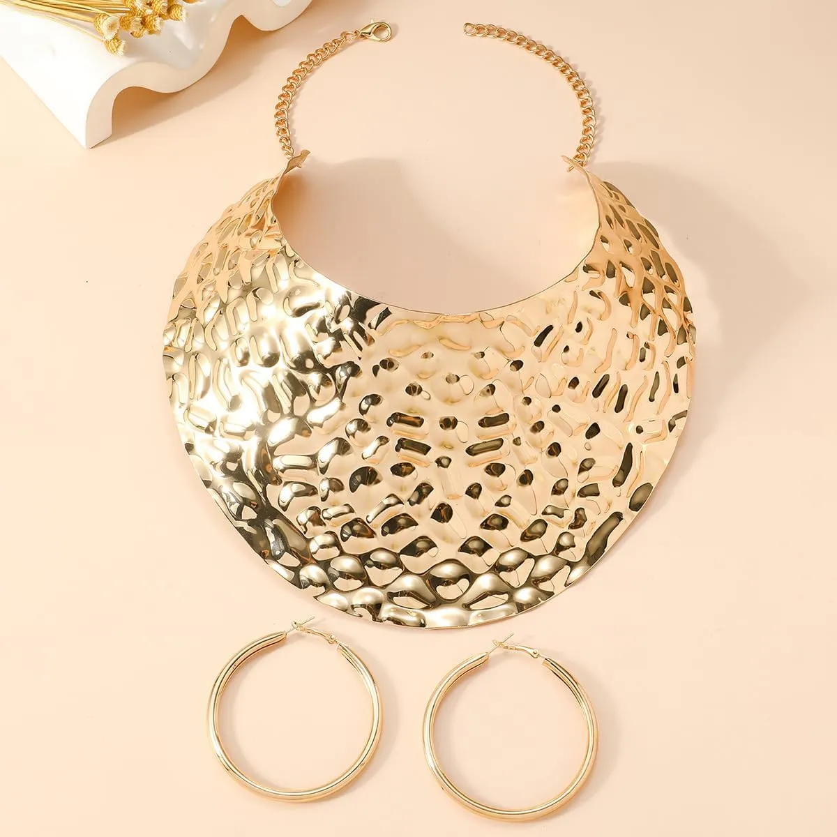 Gold Necklaces for Women Chunky Gold Silver Choker Necklace Statement Egyptian Jewelry for Women Men Gold Costume Jewelry Sets Accessories Gift