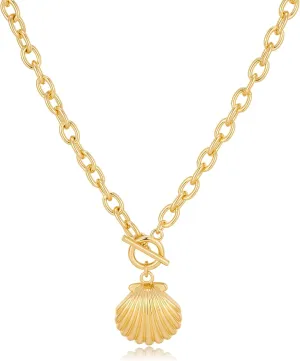 Gold Seashells Necklace for Women - Beach Shell Necklaces, Fashion Ocean Summer Beach Jewelry for Women Gifts