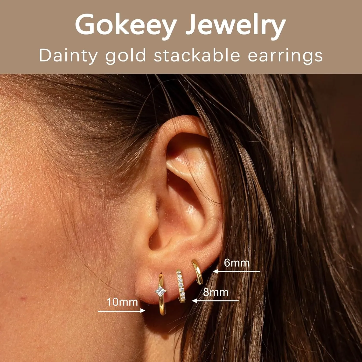 Gold Silver Earrings for Women, 14K Gold Silver Plated Stud Earrings Set for Multiple Piercing, Hypoallergenic Dainty Small Gold Silver Hoop Earrings for Women Trendy Cartilage Earrings Stack Jewelry